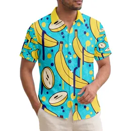 Ripe Whole and Sliced Banana Fruit Splatters - Summer Vacation Gift for Beach Lover Hawaiian Shirt