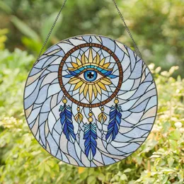 All-Seeing Eye Woven Dreamcatcher Feathers Beads - Home Decor Gift Stained Glass Suncatcher
