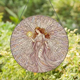 Graceful Angel Sun Orb Celestial Starbursts Divine Home Decor Gift for Angel Lover Stained Glass Suncatcher