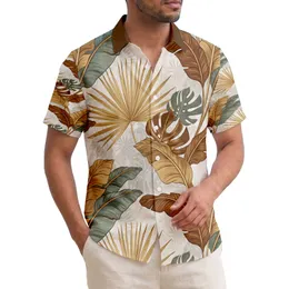Banana Fan Palm Monstera Golden Veins Tropical Leaves - Tropical Lifestyle Gift Hawaiian Shirt