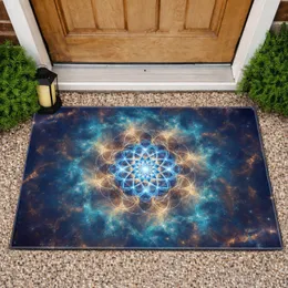 Celestial Fractal Mandala Burst Cosmic Nebula Home Decor Gift Doormat