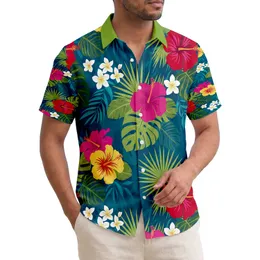Hibiscus Tropical Leaves White Flowers Bold Foliage - Everyday Lifestyle Gift Hawaiian Shirt