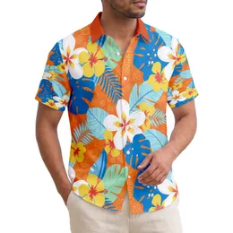 Tropical White Plumeria Yellow Hibiscus Banana Monstera Fern Leaves Home Decor Gift Hawaiian Shirt