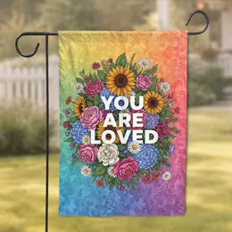 You Are Loved Sunflowers Peonies Wildflower Garden - Home Decor Gift for Loved Ones Garden Flag