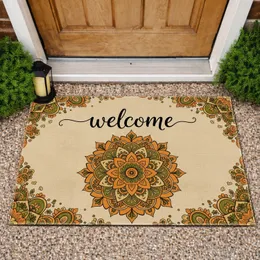 Welcome Script Floral Mandala Botanical - Home Decor Gift Doormat