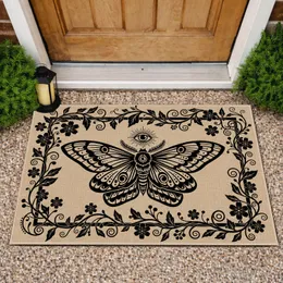 Providence Eye Moth Botanical Folk Art - Bohemian Home Decor Gift Doormat
