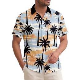 Black Silhouette Palm Trees Layered Tropical Horizon Home Decor Gift Hawaiian Shirt