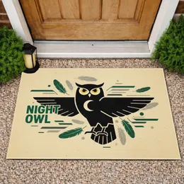 Black Owl Night Owl - Home Decor Gift for Night Owl Lover Doormat