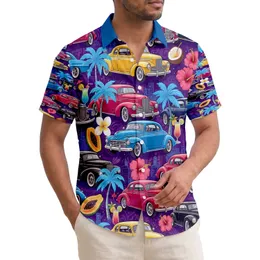Hot Rod Luxury Cars Tropical Paradise Flowers - Island Lifestyle Gift for Car Lover Hawaiian Shirt