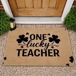 One Lucky Teacher Four-Leaf Clover - Teacher Appreciation Gift Doormat