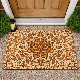Folk Floral Medallion Berry Vine Botanical - Farmhouse Home Decor Gift Doormat