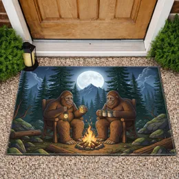 Sasquatch Campfire Full Moon - Outdoor Lover Home Decor Gift for Bigfoot Fan Doormat