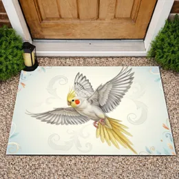 Cockatiel Bird Flight Feathers Botanical - Wildlife Lover Home Decor Gift Doormat