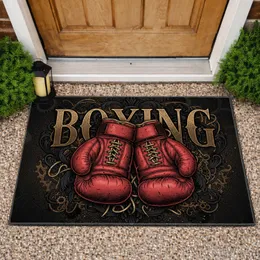 Vintage Red Boxing Gloves BOXING Typography - Home Decor Gift for Boxing Fans Doormat