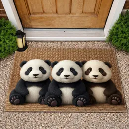 Fluffy Mixed Color Baby Pandas Happy Expressions - Wildlife Lover Home Decor Gift Doormat