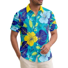 Tropical Flowers Broad Leaves Curved Stems Foliage Accents - Vacation Trip Gift Hawaiian Shirt