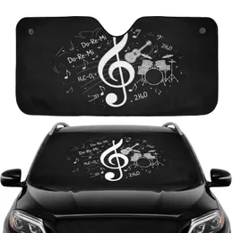 Treble Clef Musical Notes Science Symbols - Car Interior Upgrade Car Sunshade
