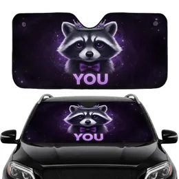 Cute Raccoon Silver Crown Purple Eyes YOU - Car Interior Upgrade Car Sunshade