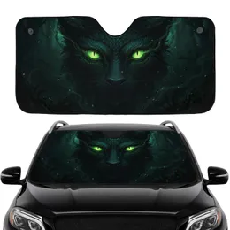 Glowing Green Reptilian Eyes Dark Fur Forest Roots - Car Interior Upgrade Car Sunshade