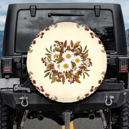 Daisies Autumn Foliage Berry Cluster - Garden Lover Outdoor Decor Gift Spare Tire Cover