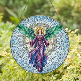 Graceful Angel Golden Halo - Home Decor Gift for Angel Lover Stained Glass Suncatcher