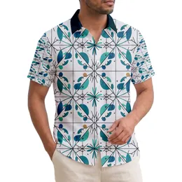 Tropical Starburst Ovals Crosshatch Grid Architectural Lines Asterisk Stars - Home Decor Gift Hawaiian Shirt