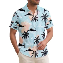 Tropical Palm Trees Ocean Waves Island Landscape - Sunrise Sunset Beach Vacation Gift Hawaiian Shirt