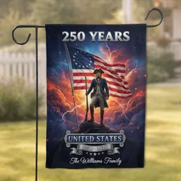 Revolutionary War Soldier Betsy Ross Flag USA 250th Anniversary Independence Day Custom Family Name Garden Flag