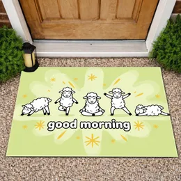 Yoga Sheep Good Morning Asterisk - Home Decor Gift for Yoga Lover Doormat