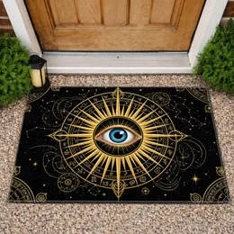 All-Seeing Eye Golden Sunburst Astrological Celestial Chart - Spiritual Home Decor Gift Doormat