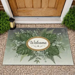 Welcome Heart Leaves Oval Plaque Framed Botanicals - Home Decor Gift Doormat