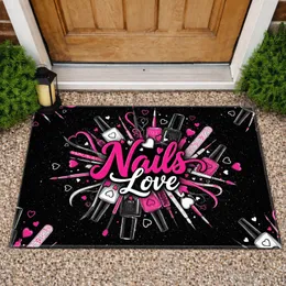 Nails Love Script Nail Tools Hearts - Home Decor Gift for Nail Care Lover Doormat