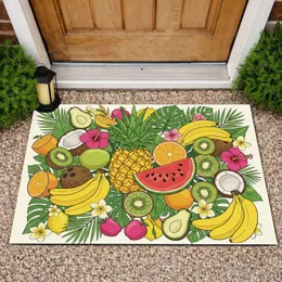 Pineapple Watermelon Orange Tropical Fruits Botanical - Home Decor Gift Doormat