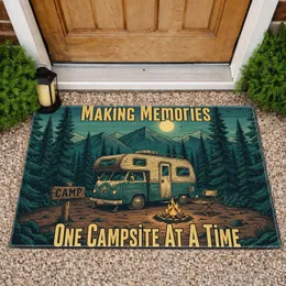 Making Memories Camper Van Campsite Pine Trees Mountains - Camping Lover Gift Doormat