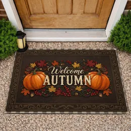 Welcome AUTUMN Pumpkins Leaves - Farmhouse Fall Home Decor Doormat