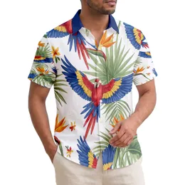 Macaw Parrot Bird of Paradise Tropical Palm Fronds - Tropical Decor Gift Hawaiian Shirt