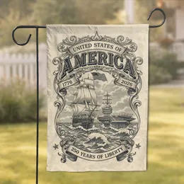 America Naval Ships 250 Years Liberty - Independence Day Anniversary Gift for Veterans Garden Flag