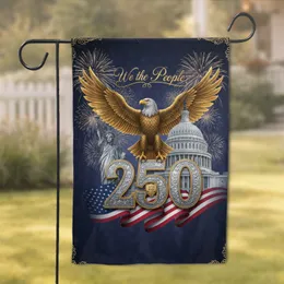 Golden Bald Eagle 250 American Flag - USA 250th Anniversary Independence Day Gift for Dad Garden Flag