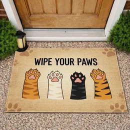 Wipe Your Paws Cat Paws - Pet Lover Home Decor Gift for Cat Lovers Doormat