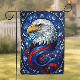 Bald Eagle American Flag Patriotic Home Decor Gift for Veterans Garden Flag