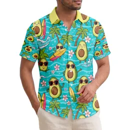 Avocado Sunglasses Surfboard Ocean Palm Tree - Summer Vacation Gift for Tropical Lover Hawaiian Shirt