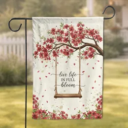 Blossom Tree Swing Live Life In Full Bloom - Home Decor Gift Garden Flag