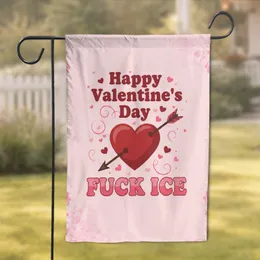 Fuck ICE Valentine Heart - Social Justice Activist Gift Garden Flag