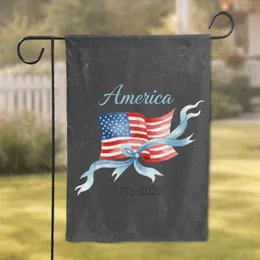 America 1776-2026 Ribbon Flag - USA 250th Anniversary Independence Day Garden Flag