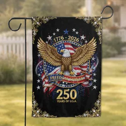 Bald Eagle American Flag 1776-2026 USA 250th Anniversary Independence Day Gift for Veterans Garden Flag