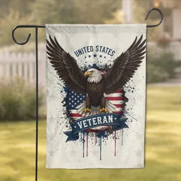 Bald Eagle American Flag Veteran - Patriotic Home Decor for Veterans Garden Flag