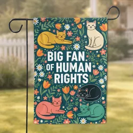 Human Rights Cats Floral Garden - Social Justice Home Decor Gift Garden Flag