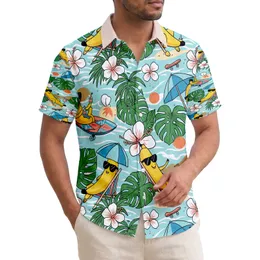 Banana Surfer Skater Tropical Ocean - Summer Vacation Trip Hawaiian Shirt