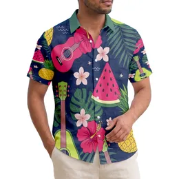 Avocado Pineapple Watermelon Guitars Ukuleles Hibiscus Plumeria - Tropical Home Decor Gift Hawaiian Shirt