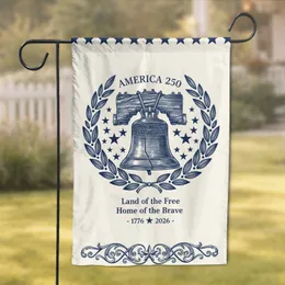 Liberty Bell Laurel Wreath Stars - America 250th Anniversary Independence Day Garden Flag